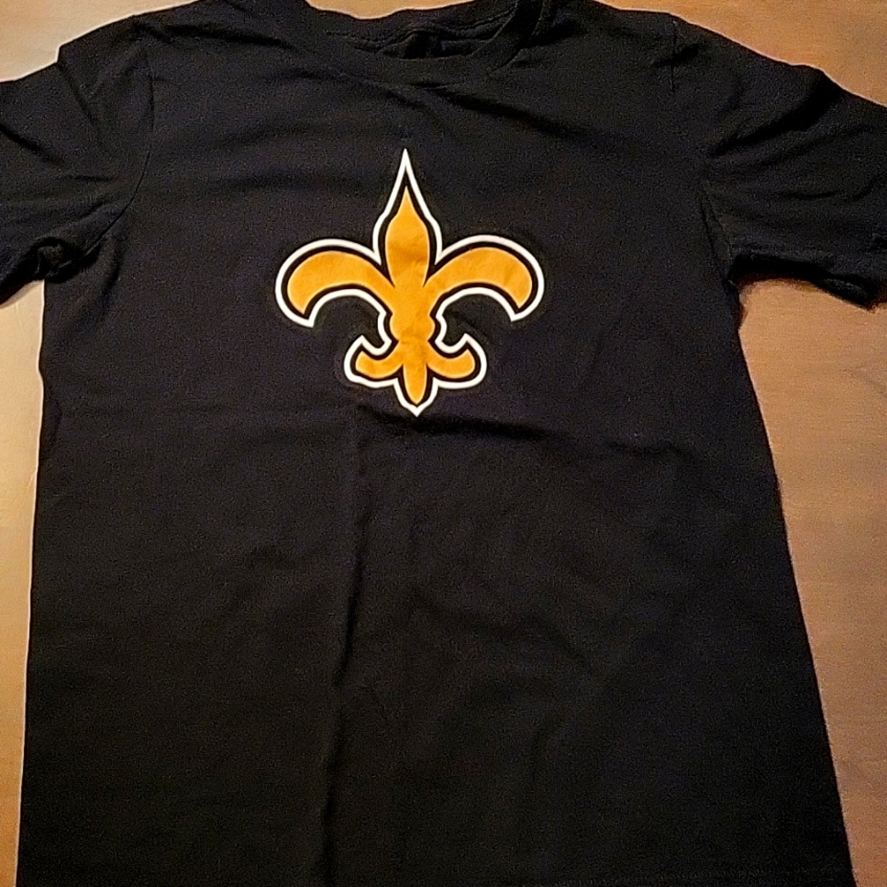 Saints tee black youth medium